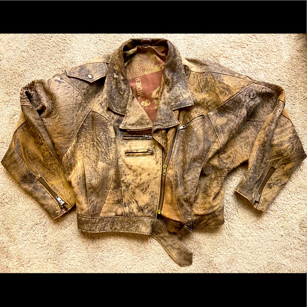 Vintage Echetes Leder Brown Leather Jacket